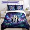 Juventus FC Pattern Printed 3PCS Bedding Set Soft Skin-Friendly Washable Duvet Cover & Pillowcases Set All Season Bedroom