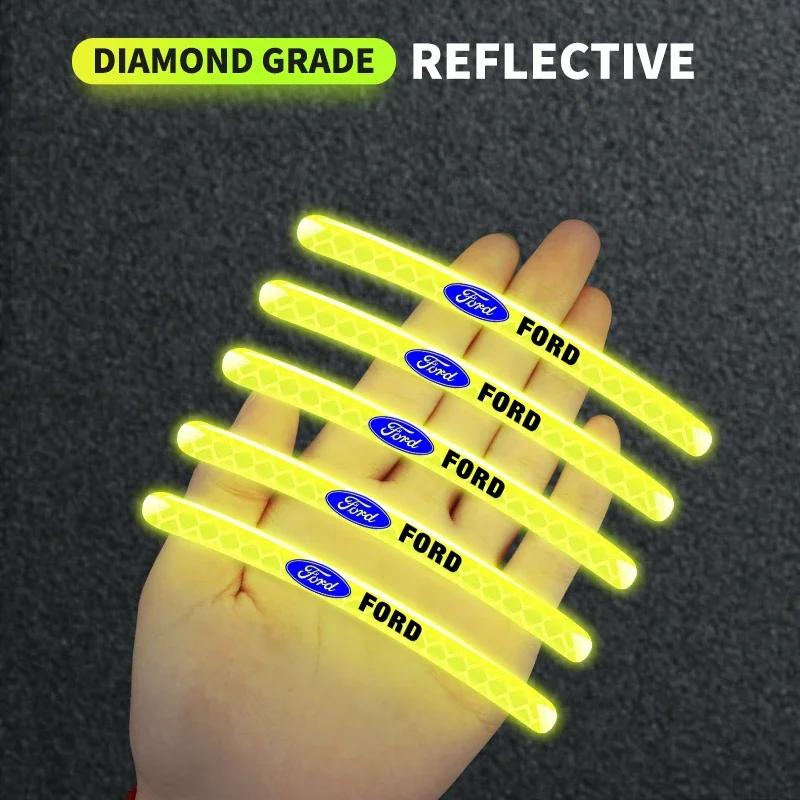 Horké Reflexní Samolepky na Kola Auta Svítící Fluorescenční Dekorace Kol Pro Ford Fiesta Mondeo Fusion Explorer Escape Shelby Edg