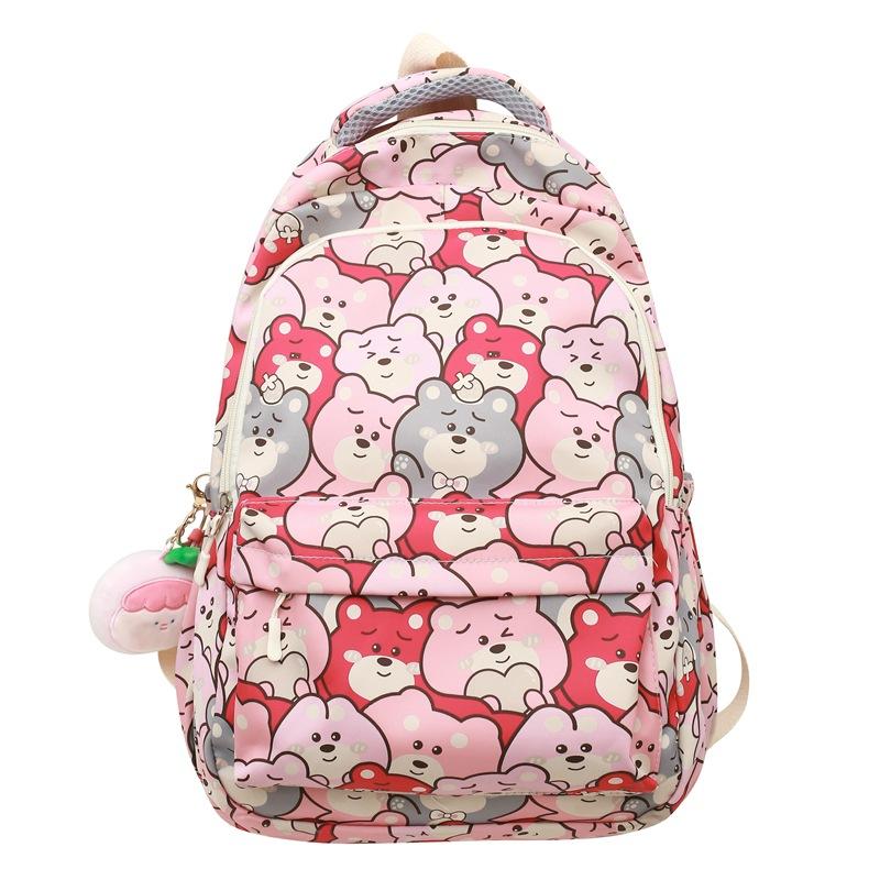 

Шкільний рюкзак для молодших школярів, студентський рюкзак великої місткості, рюкзак з мультяшним принтом тварин червоний