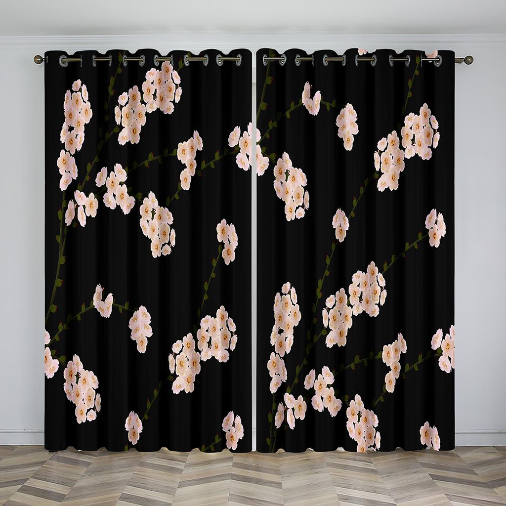 Girls Like The Flower Pattern Sunshade Curtains Living Room Bedroom Home Decoration Thin Curtains 2 Panels