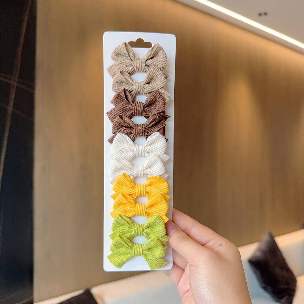 4/6/10Pcs Baby Bows Hair Clip For Kids Girls Hairpin Solid Color Hairpins Barrettes Handmade Headwear Hair Accessories