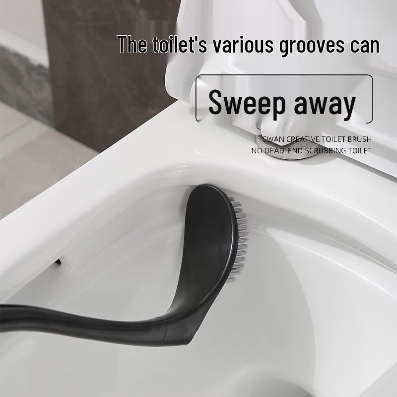 Swan Design No Dead Angle Toilet Brush Set