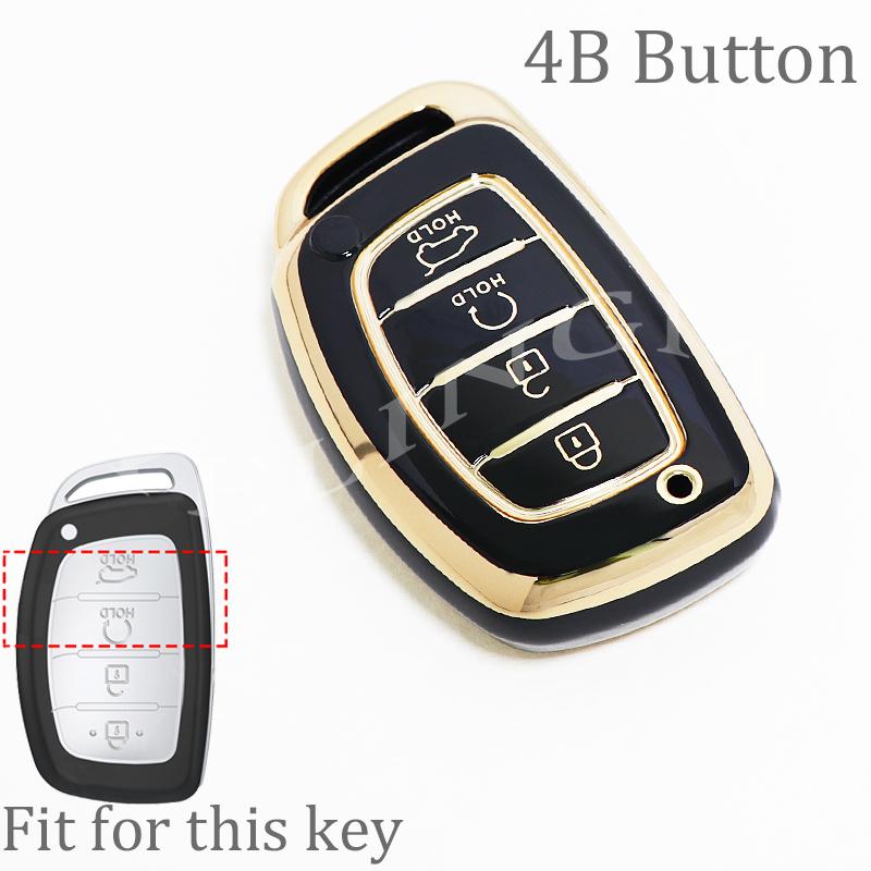 4 Button Car Key Case Cover For Hyundai Avante Sonata Santa Fe Tucson Elantra Azera Creta