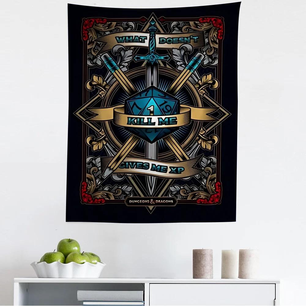 Dungeons  Dragons Tapestry  Epic Dragon Battle Design Ideal for Fantasy Fans Room Decor Large Wall Hanging Artwork