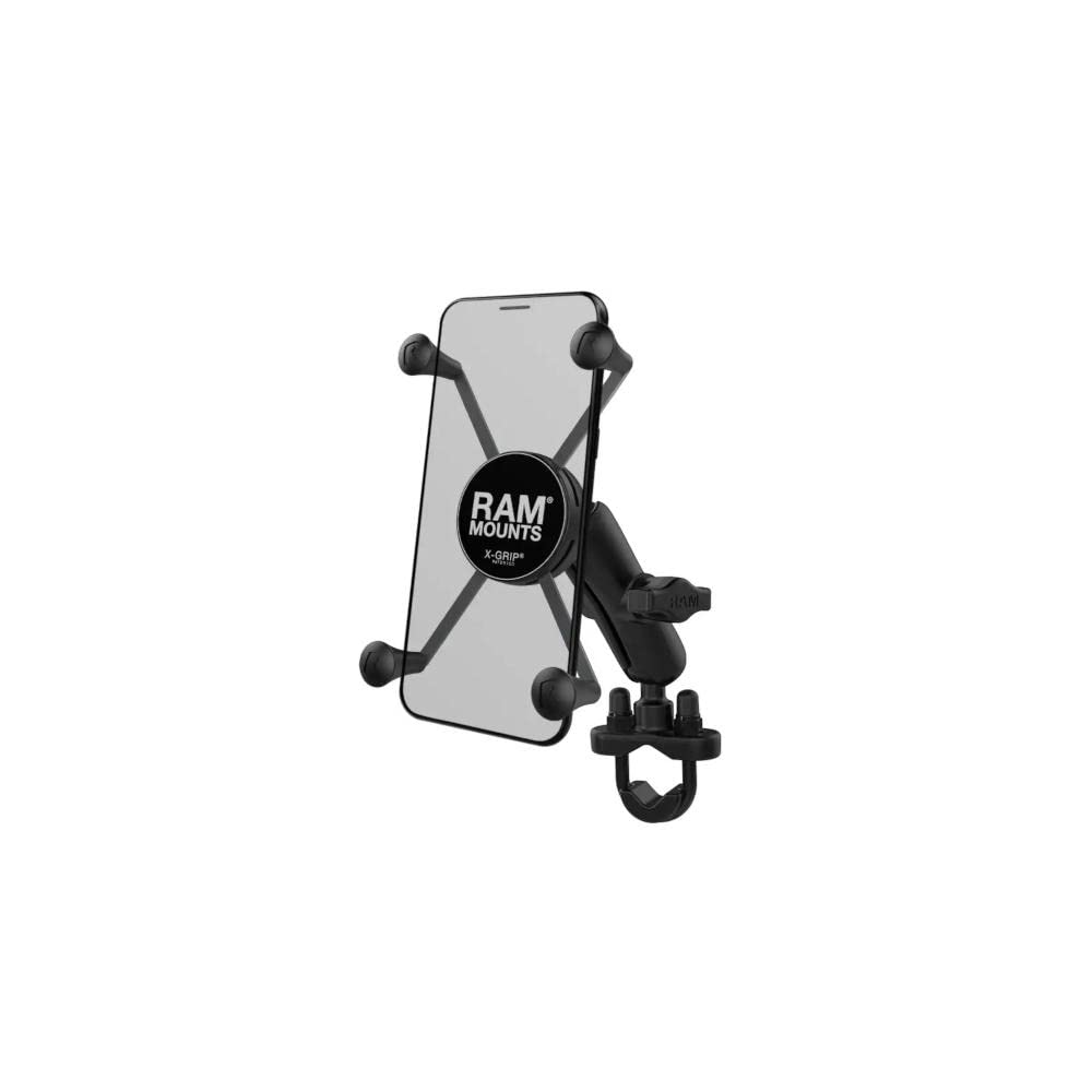 RAM MOUNTS Mount Set with and Handlebar Clamps for X-Grips U-Shaped PHABLETS, Black, RAM-B-149Z-UN10U