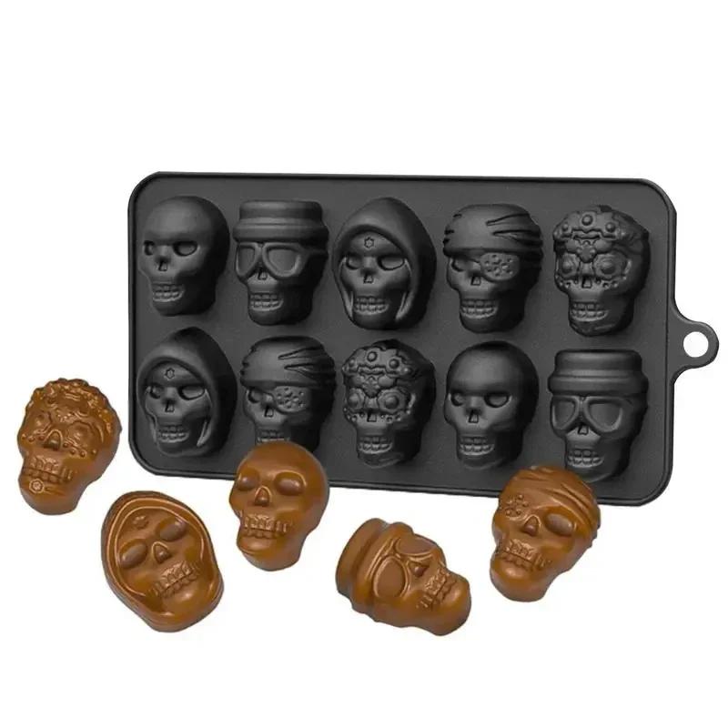 10 Grids Schädel Eiswürfel Form Silikon Eiswürfel Tray Cube Maker DIY Whisky Cocktail Ice Ball Mold Schokolade Gebäck Form