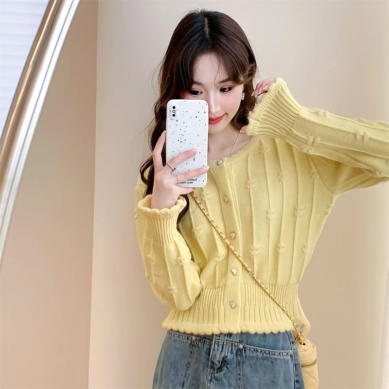 TonLion 2025 Autumn/Winter Women's Textured Cardigan