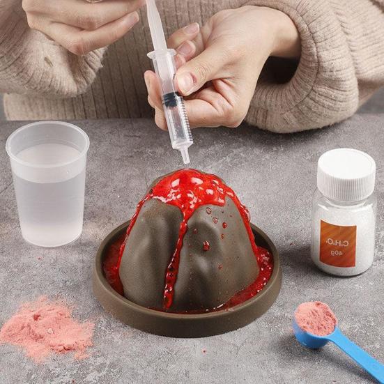 1 Set Kids Erupting Volcano Science Kit Students Volcanic Explosion Learning DIY Handmade Lab STEM Projects Educational Scientific Experiment