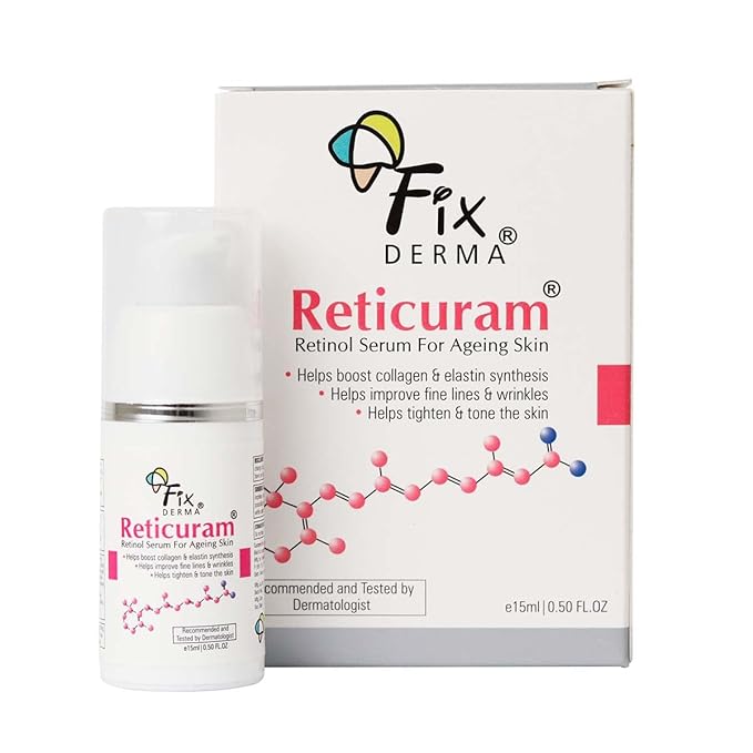 

Fixderma .05% Pure Retinol Vitamin C Reticuram Face Serum 15 ml for Anti Aging, Boost Collagen, Reduce Fine Lines & Wrinkles for Unisex 15 ML