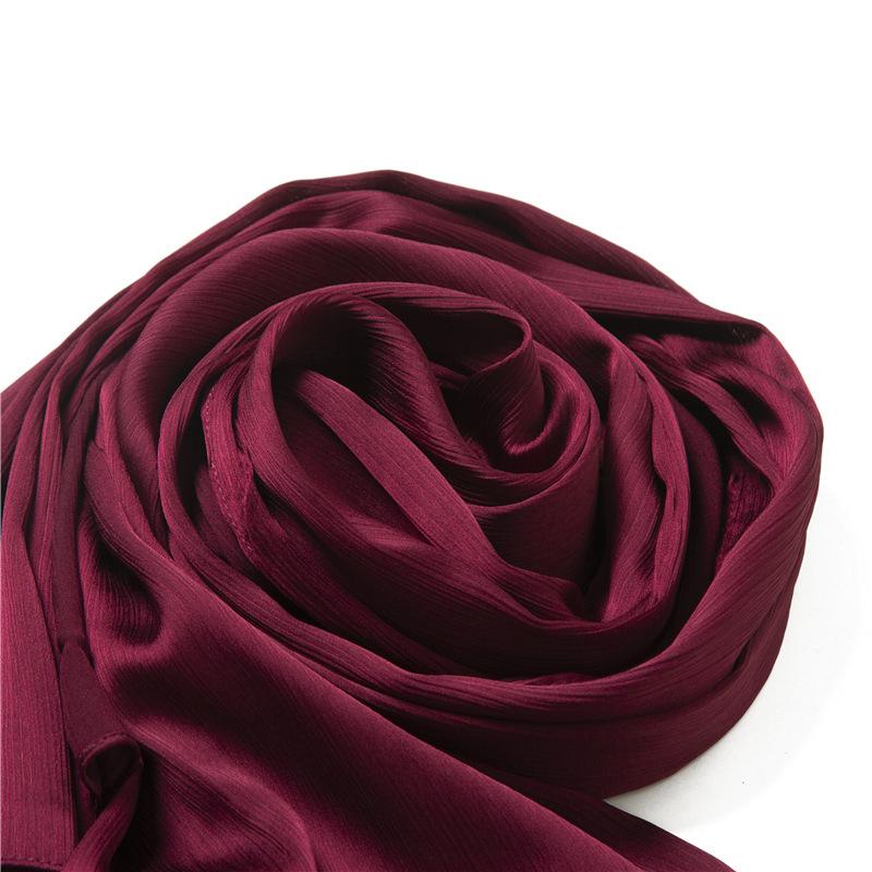 Headscarf Solid color silk scarf Basic versatile scarf Women's smooth crepe travel scarf Xizang travel shawl