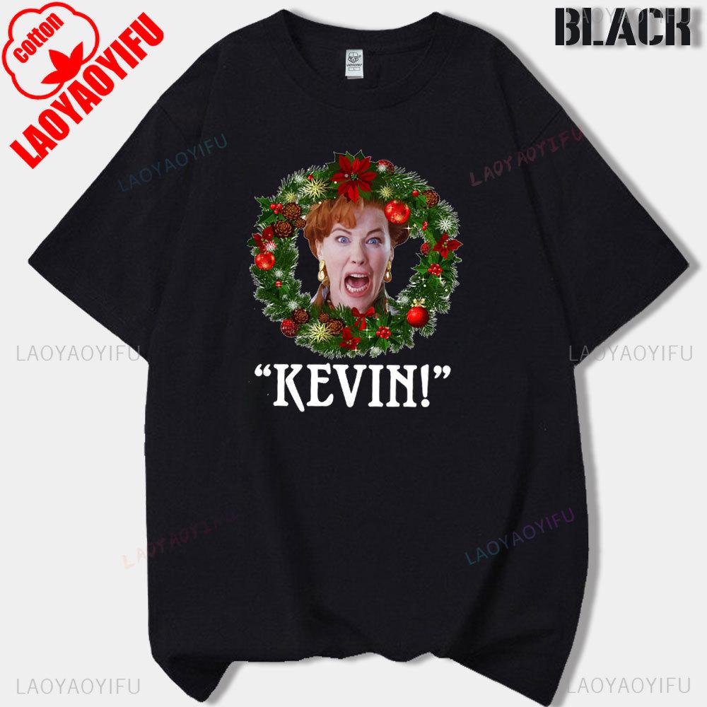 Vintage Classic Funny Home Alone Macaulay Culkin Movie Printed Tshirt Woman Man Merry Christmas Cotton Shortsleeved Tshirt