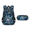 3-Piece School Backpack Set Spine Protection Ergonomic Waterproof Bookbag with Lunch Bag Pencil Case for Grades 3-6