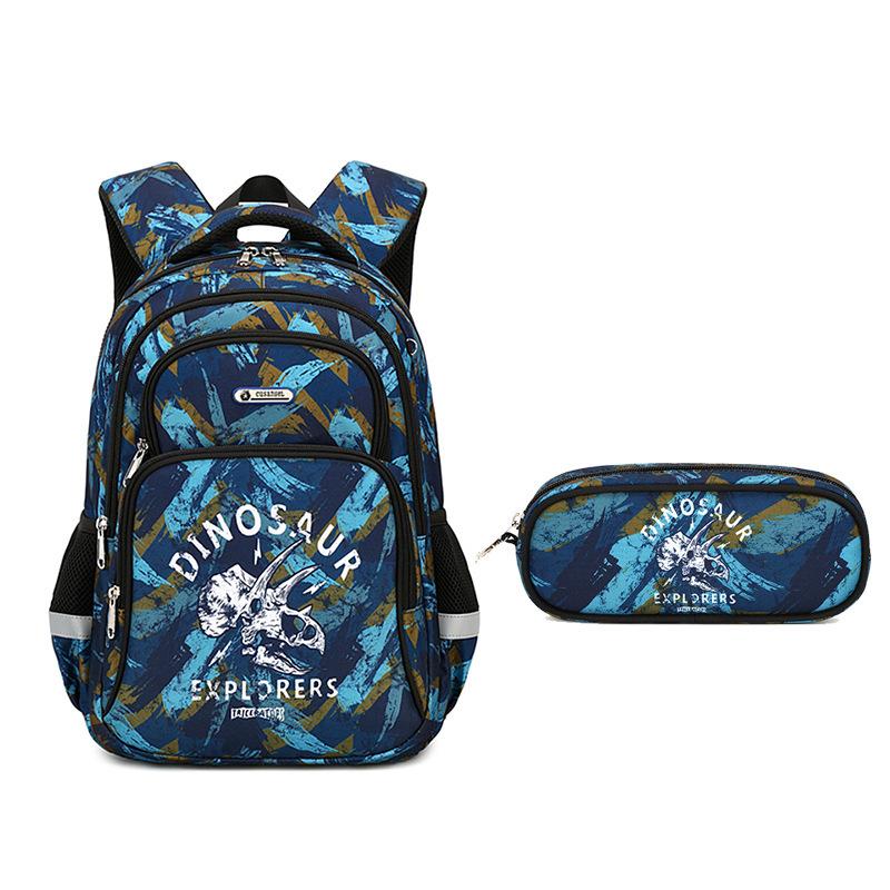 3-Piece School Backpack Set Spine Protection Ergonomic Waterproof Bookbag with Lunch Bag Pencil Case for Grades 3-6