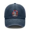 [USA Themed Baseball Cap] 'merica! Cat Graphic Print Polyester Unisex Adjustable Curved Brim Vintage Washed Baseball Hat For Festivals, Summer