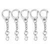 5/10pcs Lobster Clasp Key Ring Keychain C Shape Clasps Connector Hook For DIY Zircon Making Finding Key Chain Accessories
