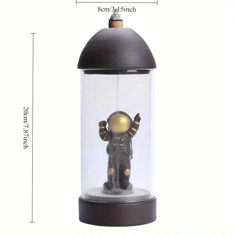 1pc,Astronaut Desktop Ornaments, Windproof Backflow Incense Burner, Incense Censer, Incense Base (Without Incense)