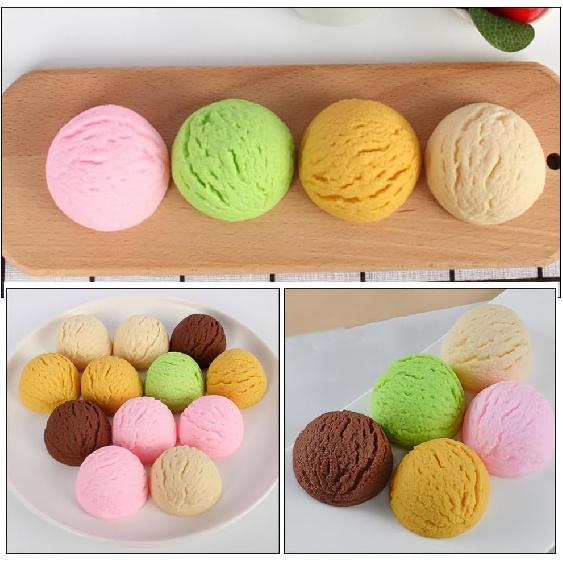 TOYANDONA 5pcs Simulation Ice Cream Simulation Dessert Toy Fake Ice Cream Balls Artificial Ice Cream Scoops Fake Dessert Models Bread Photography