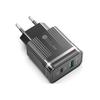 PD+USB Dual Port Fast Charger: US/EU Type-C Adapter