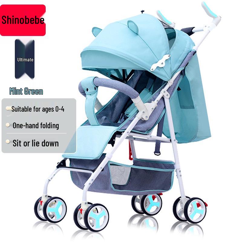 Multifunctional Lightweight Foldable Baby Stroller with High Landscape Design