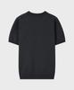 LEIRE Muscle Fit Henley Neck Short Sleeve Knit [Charcoal]