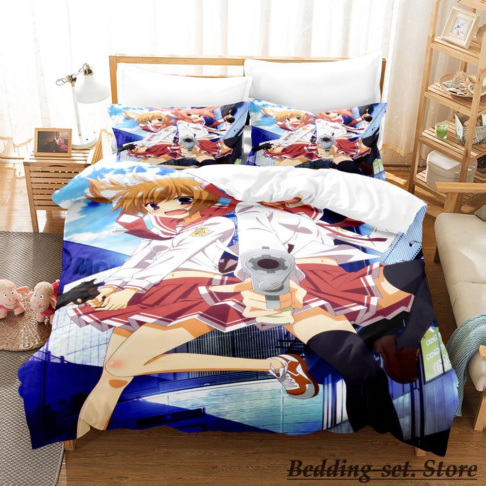 Hidan No Aria Bedding Set Single Twin Full Queen King Size Bed Set Adult Kid Bedroom Duvetcover Sets Anime Pare De Lit Bed