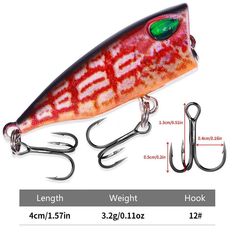 Micro Lure Wave Crawling Fake Bait3DPrint4cm3.2gFloating Water12Bionic Lure for Bass and Mandarin Fish