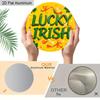 2D Flat Aluminum St. Patrick's Day Lucky Irish Round Aluminum Sign, Metal Hanging Plaque with Shamrock & Ribbon Design, Yellow and Green Irish Themed