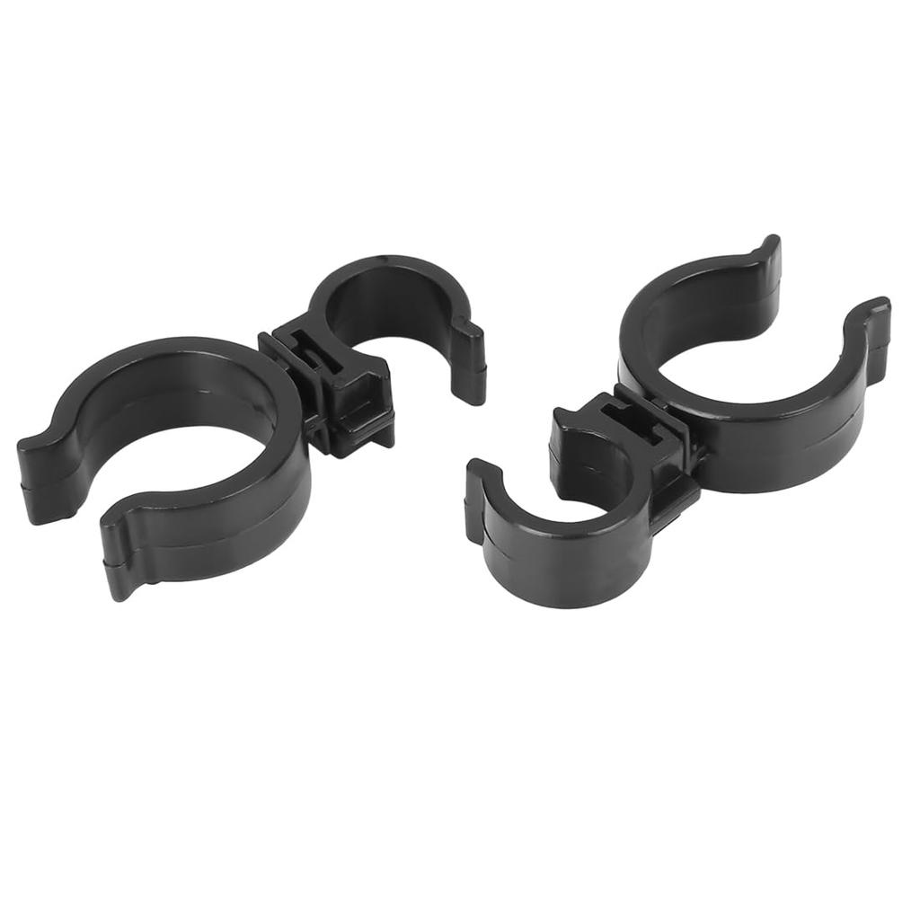 uxcell Pipe Clip Retainer 23.2x44.7mm Plastic Double Hole Holder Clamp Vehicle Fastener Black 5pcs