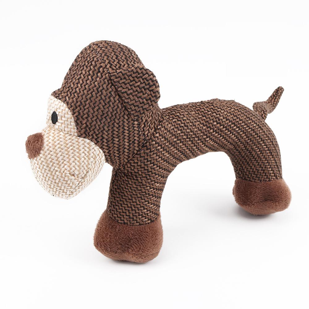 Manufacturer Wholesale Elephant Monkey Sheep Dog Short Plush Linen Toys 25*19 cm коричневый