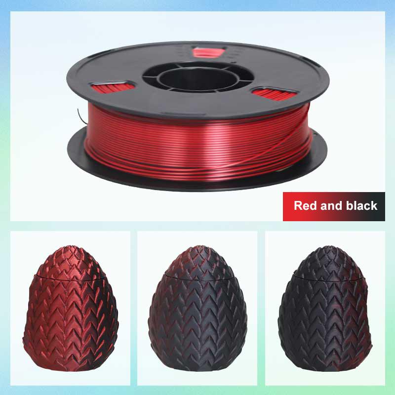Silk Dual Color PLA Filament 1.75mm 3D Printer Bi-Color Filament 1kg (2.2lbs) PLA Silk 2 In 1 Colors PLA Filament