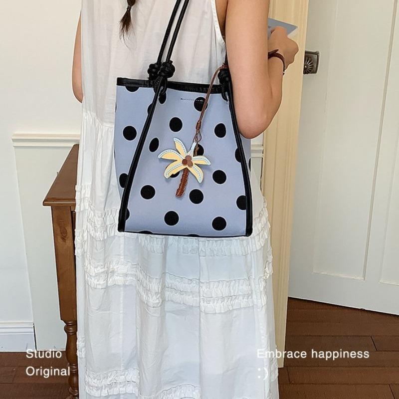 Borsa a pois da donna di grande capacità nuova semplice casual a spalla borsa a tracolla borsa per pendolari impiegati