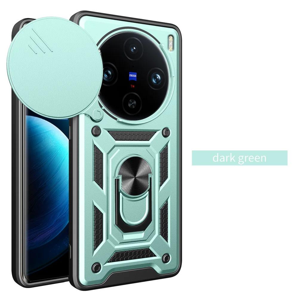 Panzerhülle für VIVO X100 Pro Hülle Linsenschutz mit Ring Magnetischer Halter Business Vollschutzhülle