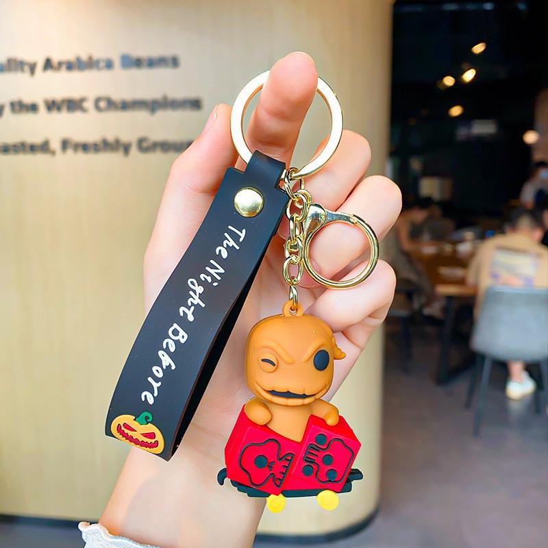 Entzückender Halloween Kürbis Skelett Cartoon Schlüsselanhänger Perfektes Partygeschenk