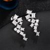 Xiaomi Huitan Trendy Geometric CZ Drop Earrings for Women Silver Color Temperament Lady's Ear Accessories Wedding Statement Jewelry