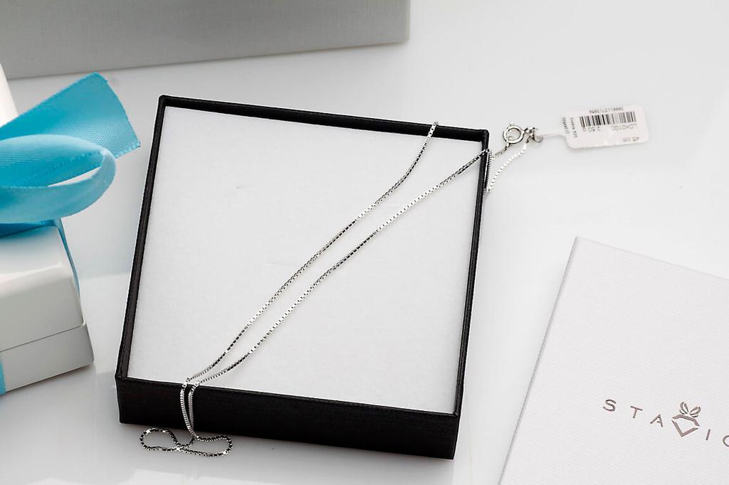 Silver Cube Chain Rhodium-Plated Silver 925 | 42cm