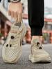 Fashion Cushioned Insole Male Sports Shoes Low-Top Beige Light On Clearance Korean Designer Cheap Liquidation Sale Men's Casual Sneakers