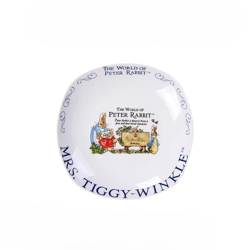 

Американский пасторальный мультяшный кролик обеденный сервиз тарелки и блюда расписной костяной фарфор тарелка для торта и десерта керамическая тарелка домашняя посуда