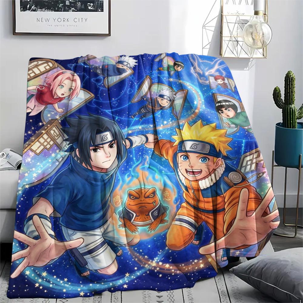 Naruto Flannel Blanket Print Warm Cozy Comfortable for Home Bedroom Outdoor Picnic Trip.-TING