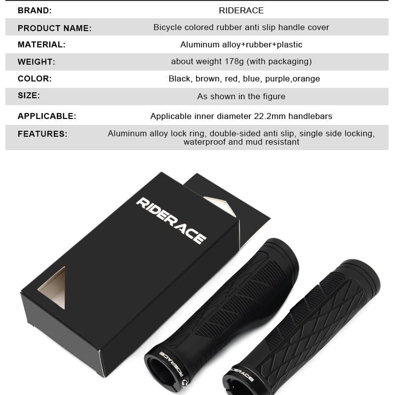 1Pair Mountain Bike Grips Tpr Rubber Soft Comfortable Ergonomic Bicycle Grips Lockable Anti-Skid Shockproof Cycling Accessories