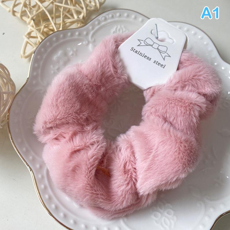 Winter Warm Soft Hair Scrunchies For Women Girls Cute Plush Elastic Hair Band Multicolor Rubber Band Hair Loop Hair Accessories