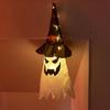 Tree Flashing LED Indoor Outdoor Hanging Light Witch Hat Halloween Decoration Glowing Ghost