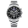 Wrist watch men quartz chronograph 3 ATM water resistant stylish mens brand popular business simple date luminous stainless steel band male working