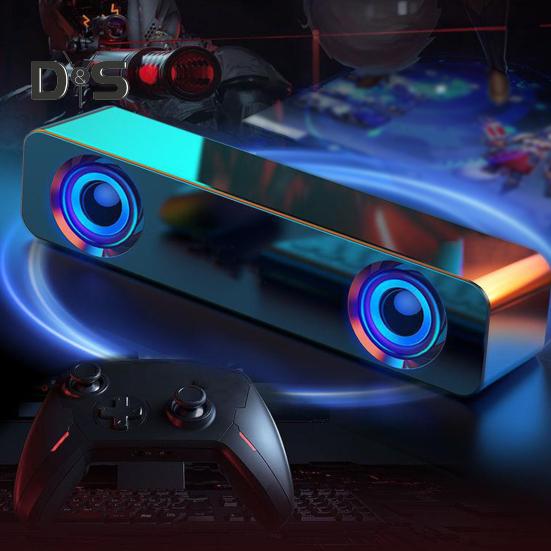 Bluetooth-compatible Speaker Music Player with Light Stable Connection Home Video Desktop Wireless Sound Speaker