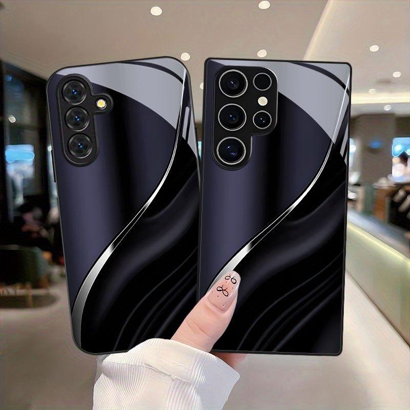 Minimally streamlined design glass phone case for Samsung Galaxy S26 S25 S24 S23 S22 S21 S20 fe plus ultra anti fingerprint