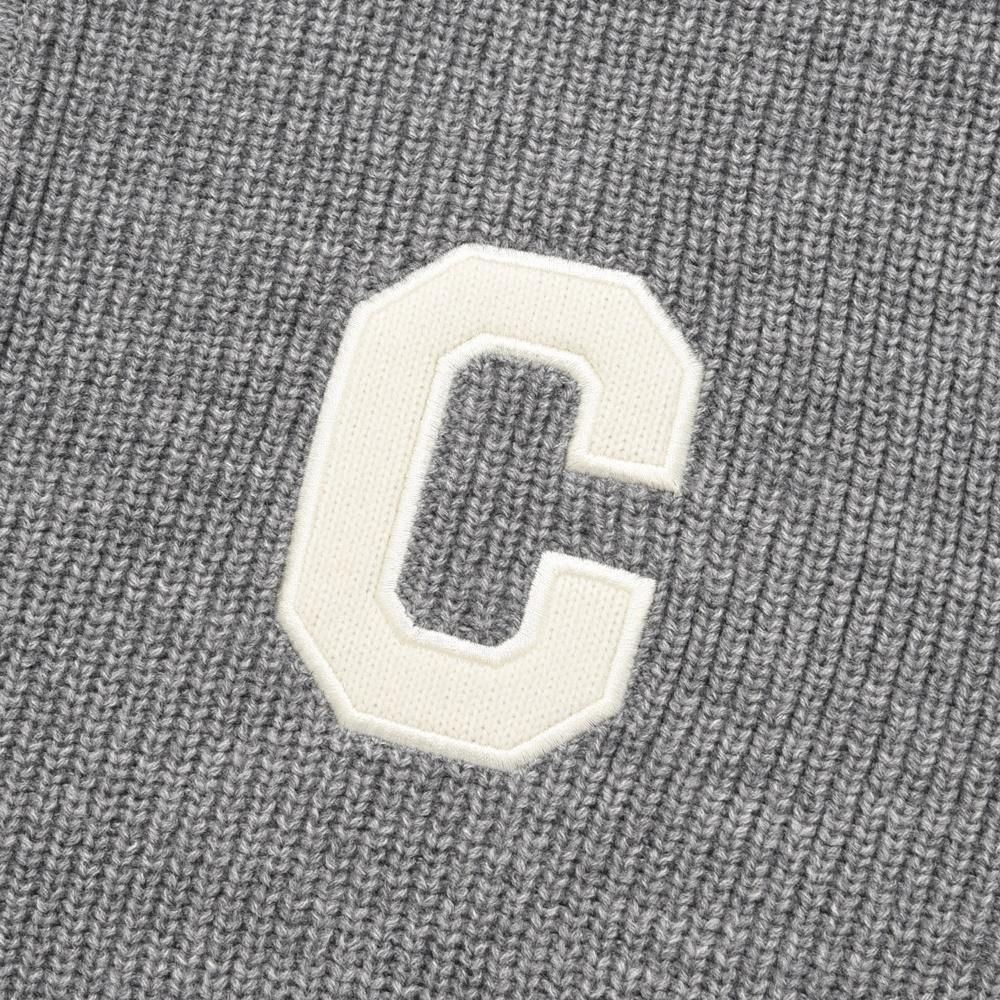 COVERNAT C Logo Collar Knit Melange Gray