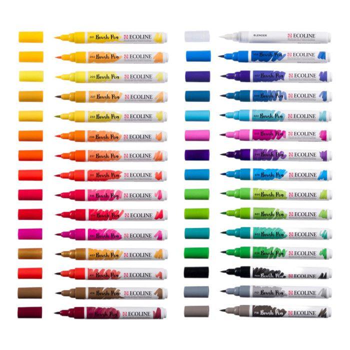 Felt-tip Pens - Watercolor - Drawing - Sketch - 30 Primary Colors - Ecoline