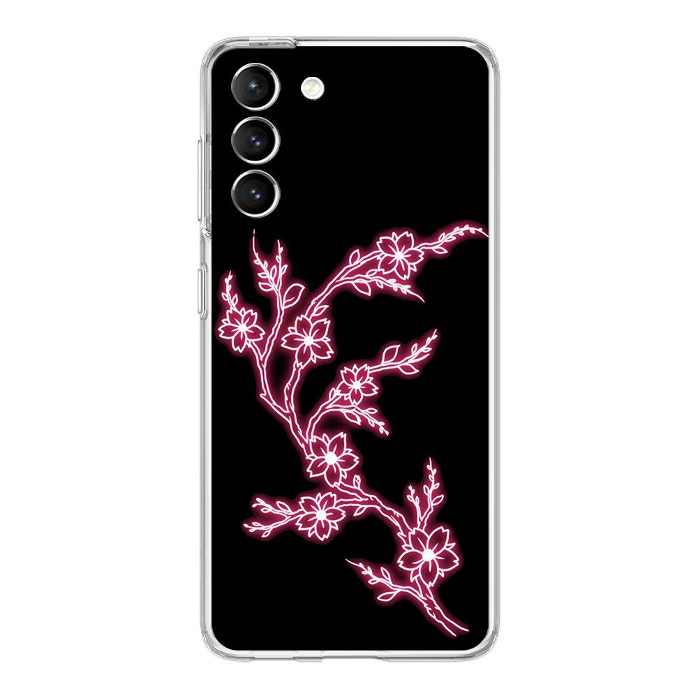 Flamingo Neon Flower Wave Art Phone Case For Samsung Galaxy S22 S21 S20 FE Ultra 5G S10 S10E S9 S8 Plus Note 10 20 Clear Cover