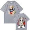 2025 Anime My Hero Academia Himiko Toga T-Shirts Man Women Summer Casual O-Neck Short Sleeve Shirts
