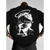 European Sizes Person Print T-Shirt - Breathable Streetwear Summer Tee with Face Covering