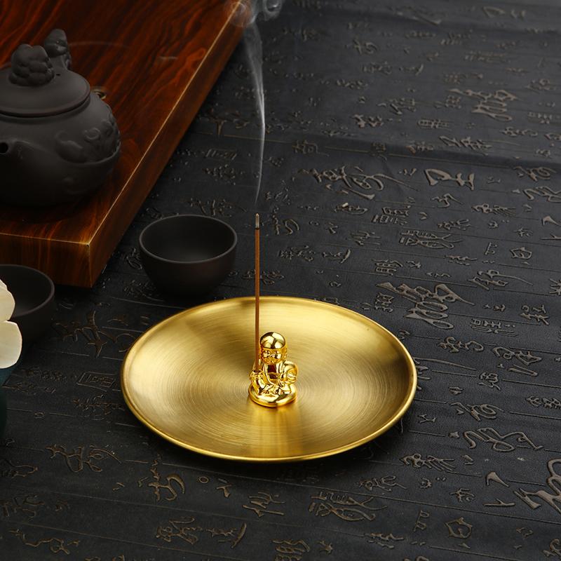 Creative Metal Incense Burner Brass Incense Holder Incense Plate Ash Catcher Buddhism Supplies Home Decor